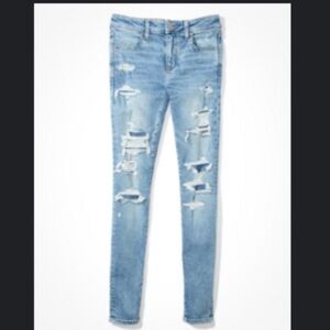 American Eagle Next Level Stretch High-Waist Ripped Jeggings Size 8 Short